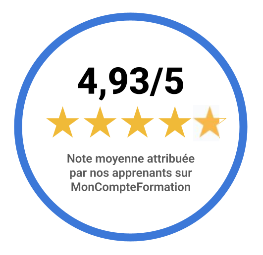 LDS noté 4.93 sur 5 sur le portail CPF par ses stagiaires
