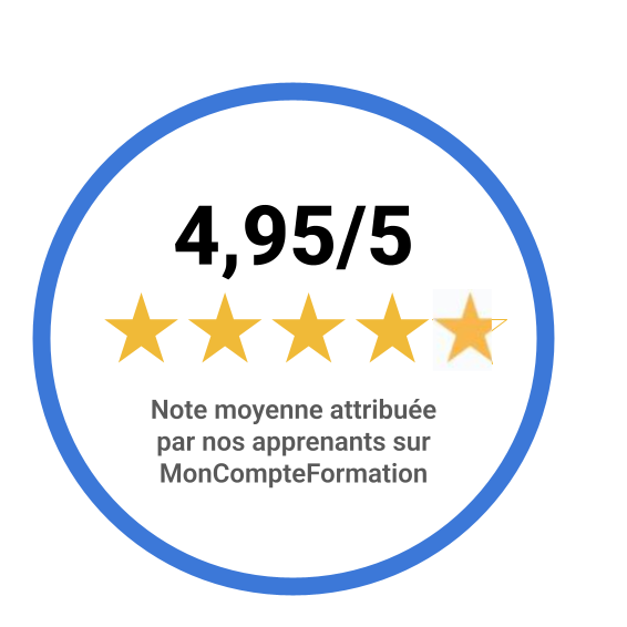 LDS noté 4.95 sur 5 sur le portail CPF par ses stagiaires