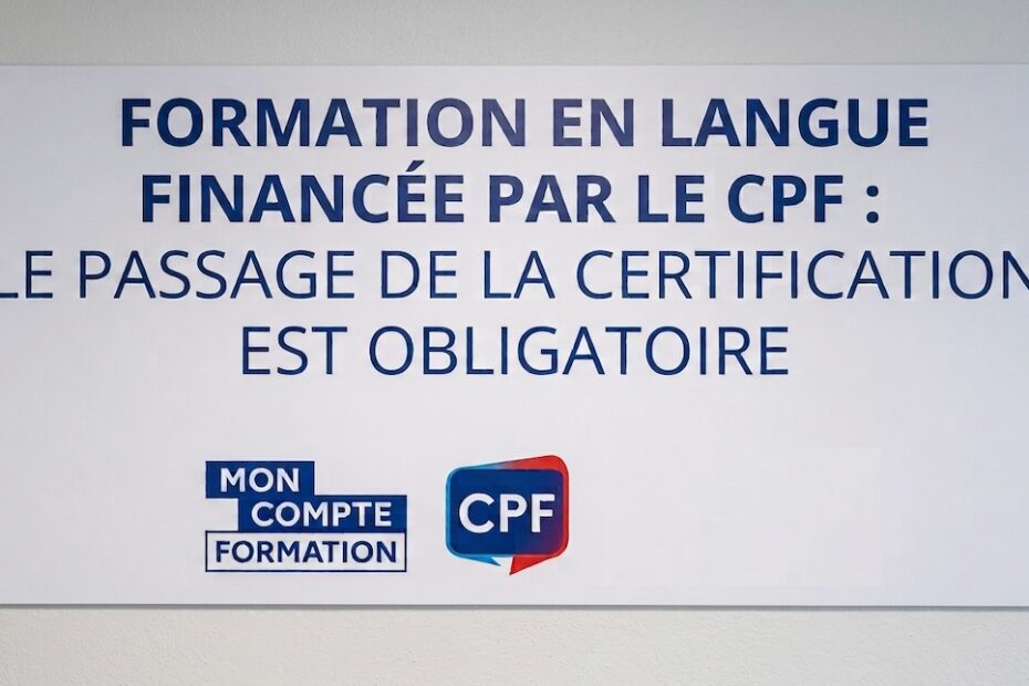 LDS Langues Formation en langue financée par le CPF le passage de la certification est obligatoire